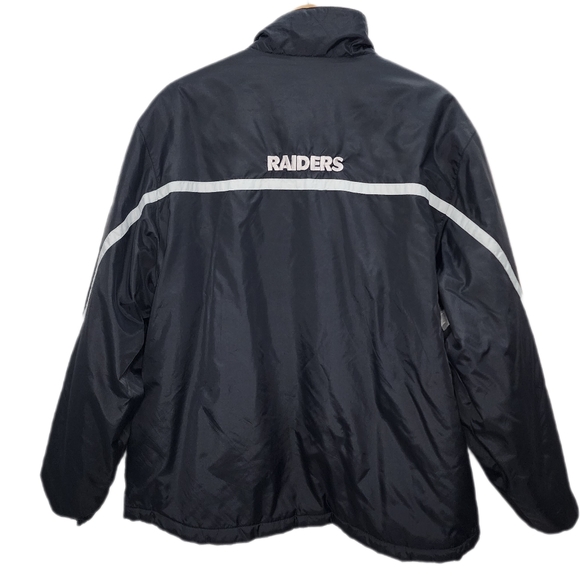 NFL OAKLAND RAIDERS Mens Vintage Black & Silver Windbreaker Jacket - XXL - Picture 5 of 9